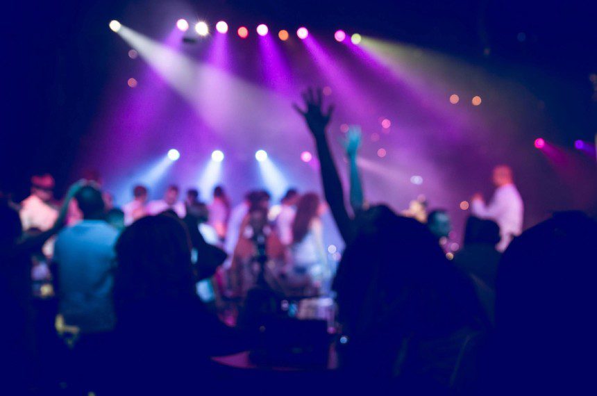 Cheering Crowd at a Concert